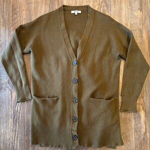 Madewell Women's Miller Cardigan Sweater Olive Green Size Small
